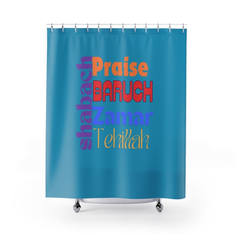 Praise Shower Curtain(Turquoise)