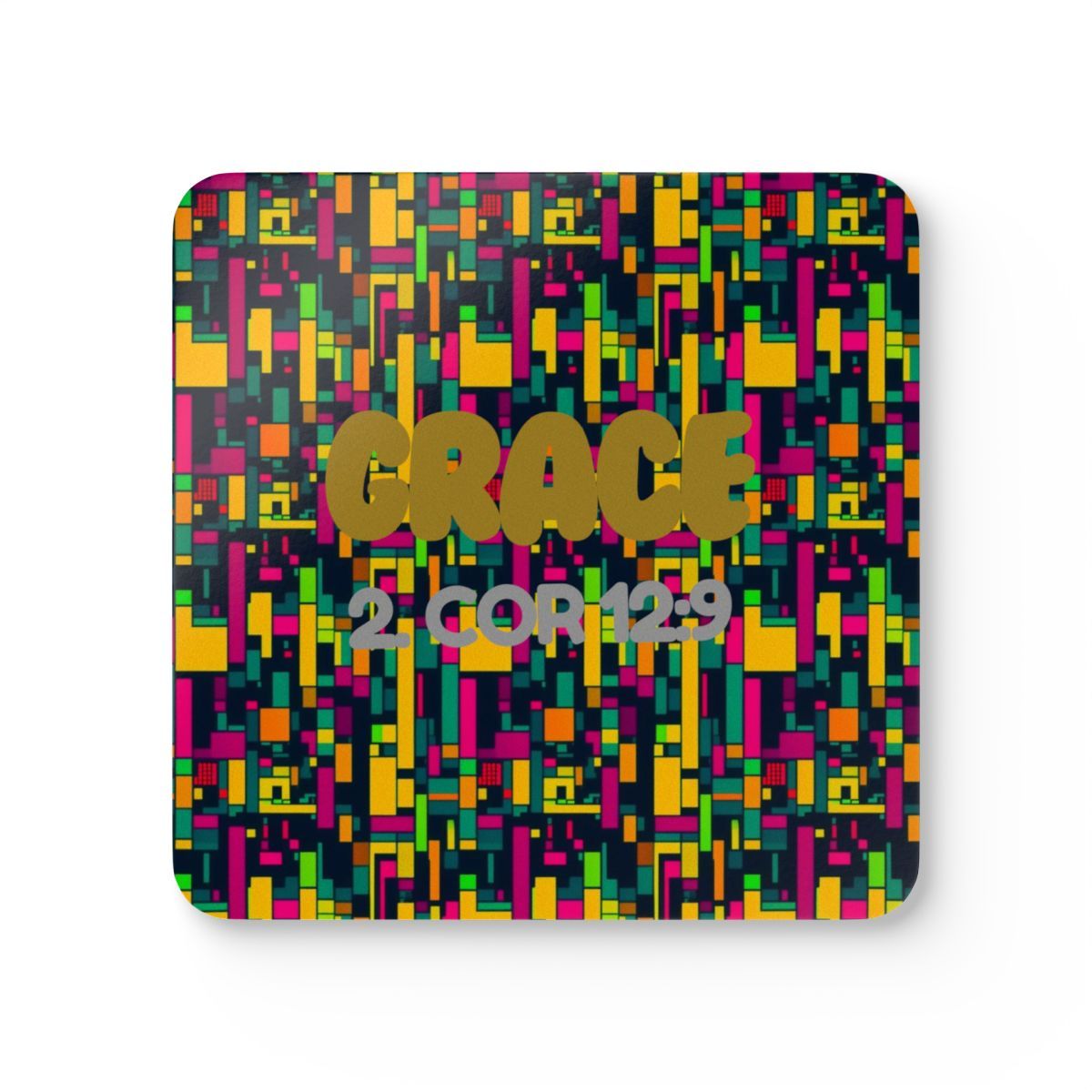 Grace Ethnic Script Corkwood Coaster Set(Gold)