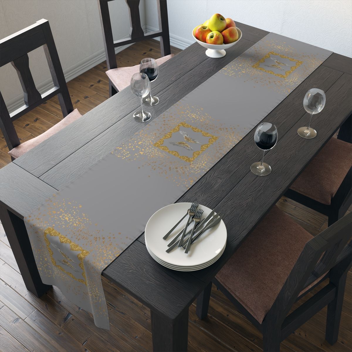 Golden Angel Table Runner (Light Grey)