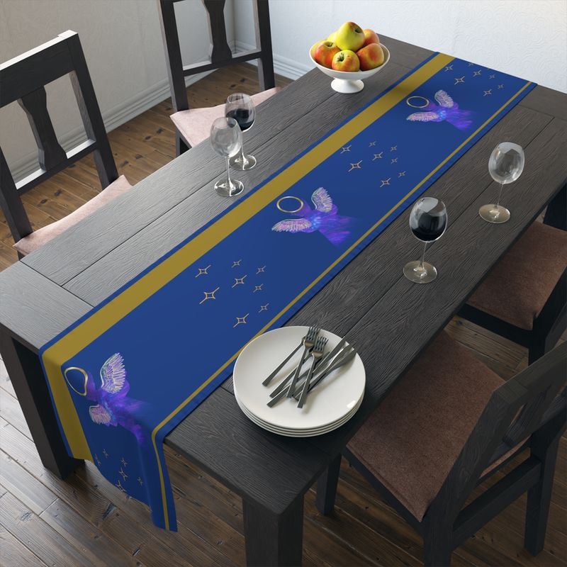 Modern Angel Table Runner(Dark Blue)
