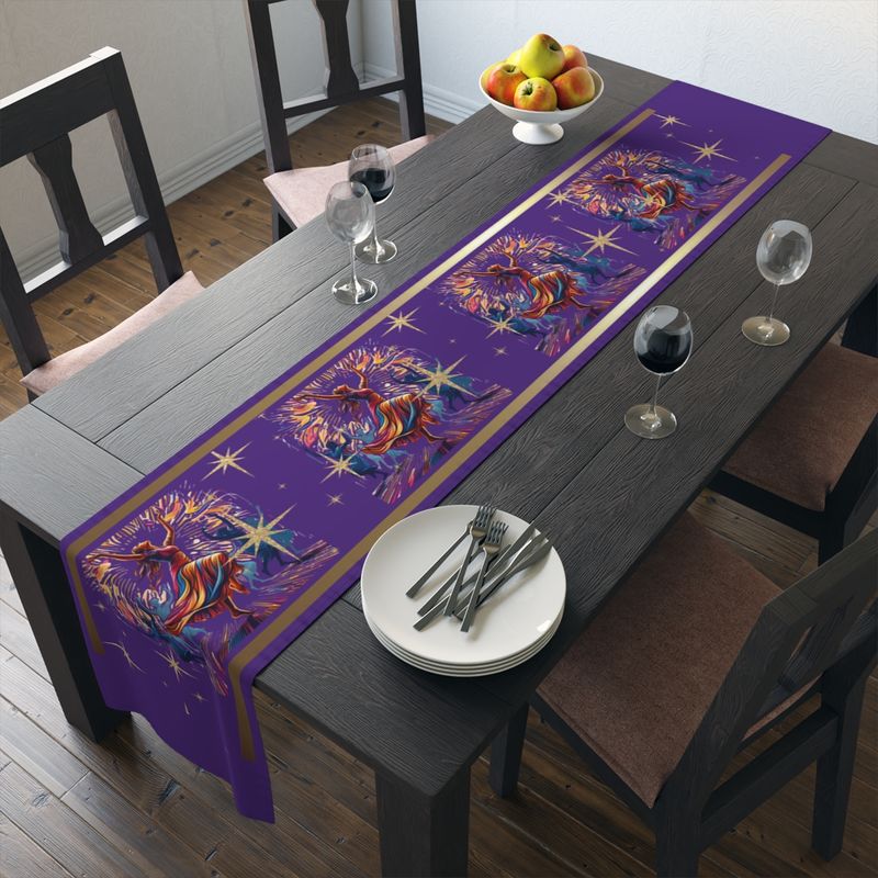 I Will Worship Table Runner (Dark Purple)