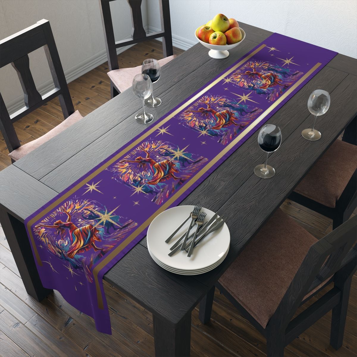 I Will Worship Table Runner (Dark Purple)