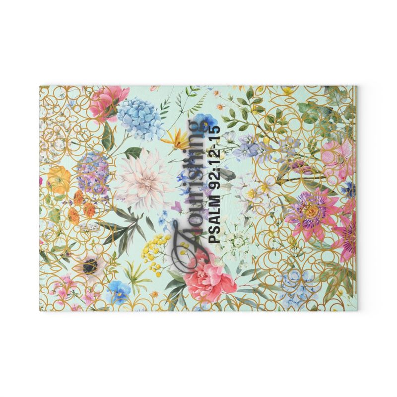Flourishing Glass Cutting Board (Pink) 2 Sizes
