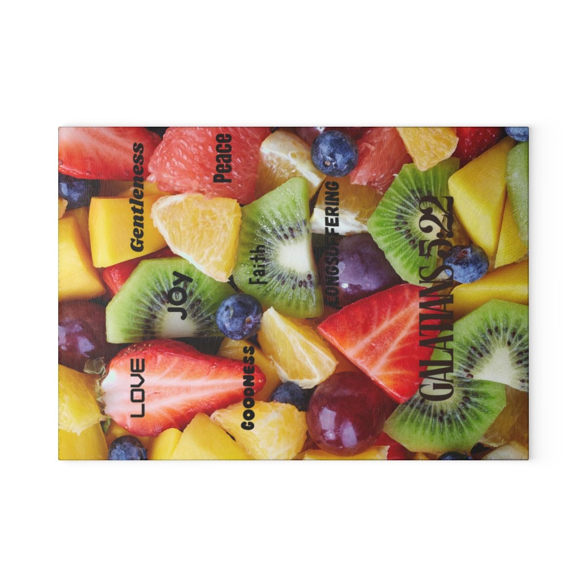 Fruit of the Spirit Glass Cutting Board