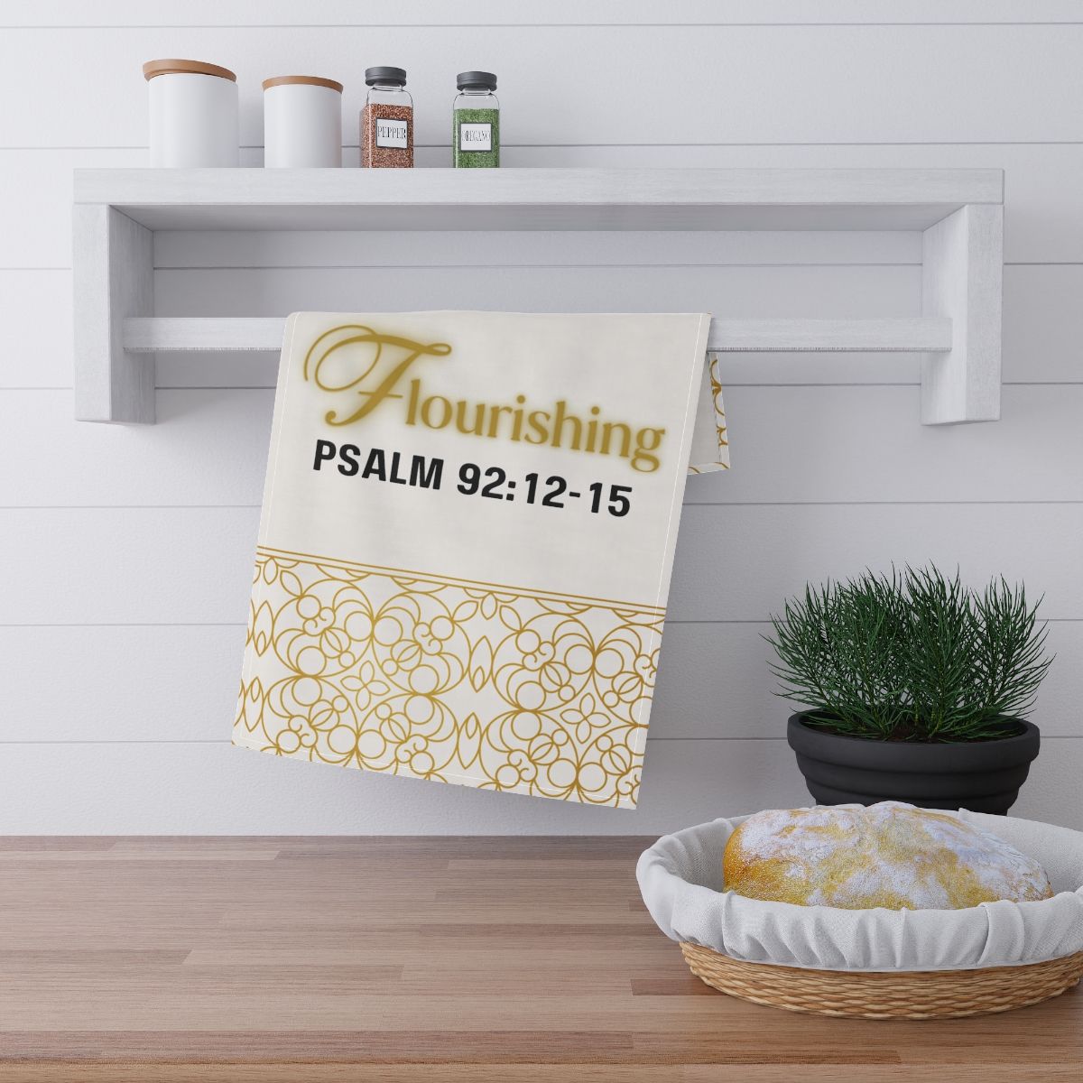 Flourishing Kitchen Towel (White)