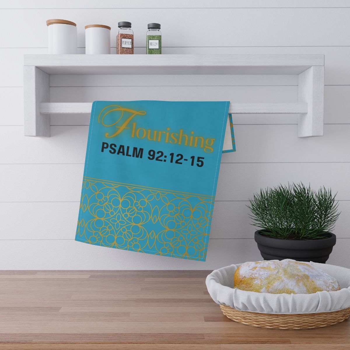 Flourishing Kitchen Towel (Turquoise)