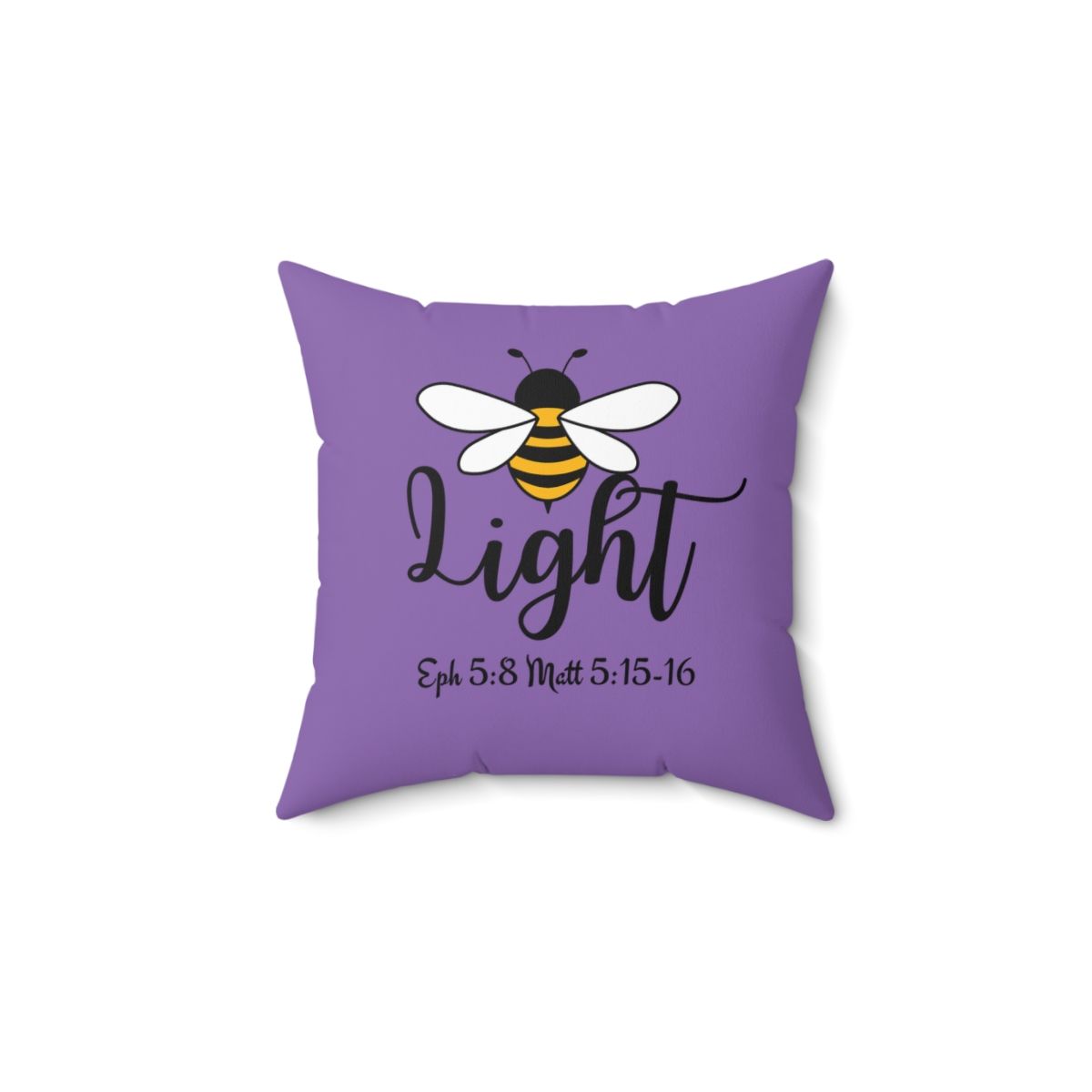  B Light Spun Polyester Square Pillow Light Purple