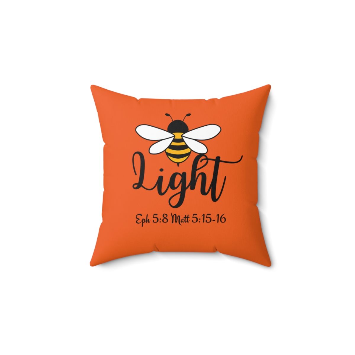  B Light Spun Polyester Square Pillow (Orange)
