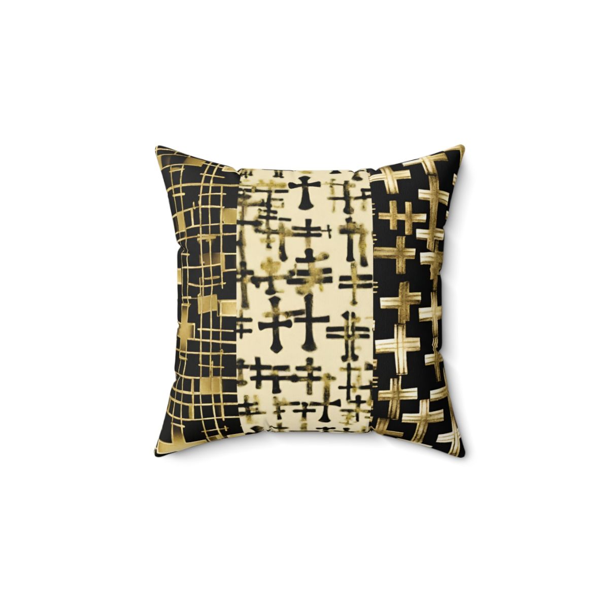 Golden Cross  Spun Polyester Square Pillow