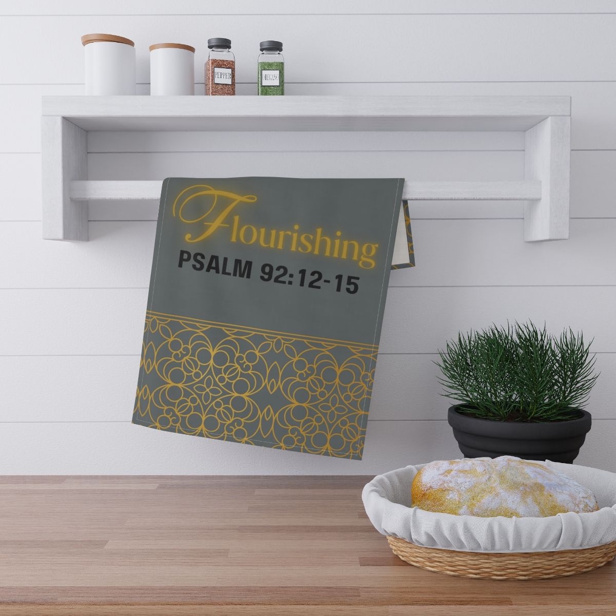 Flourishing Kitchen Towel (Dark Grey)