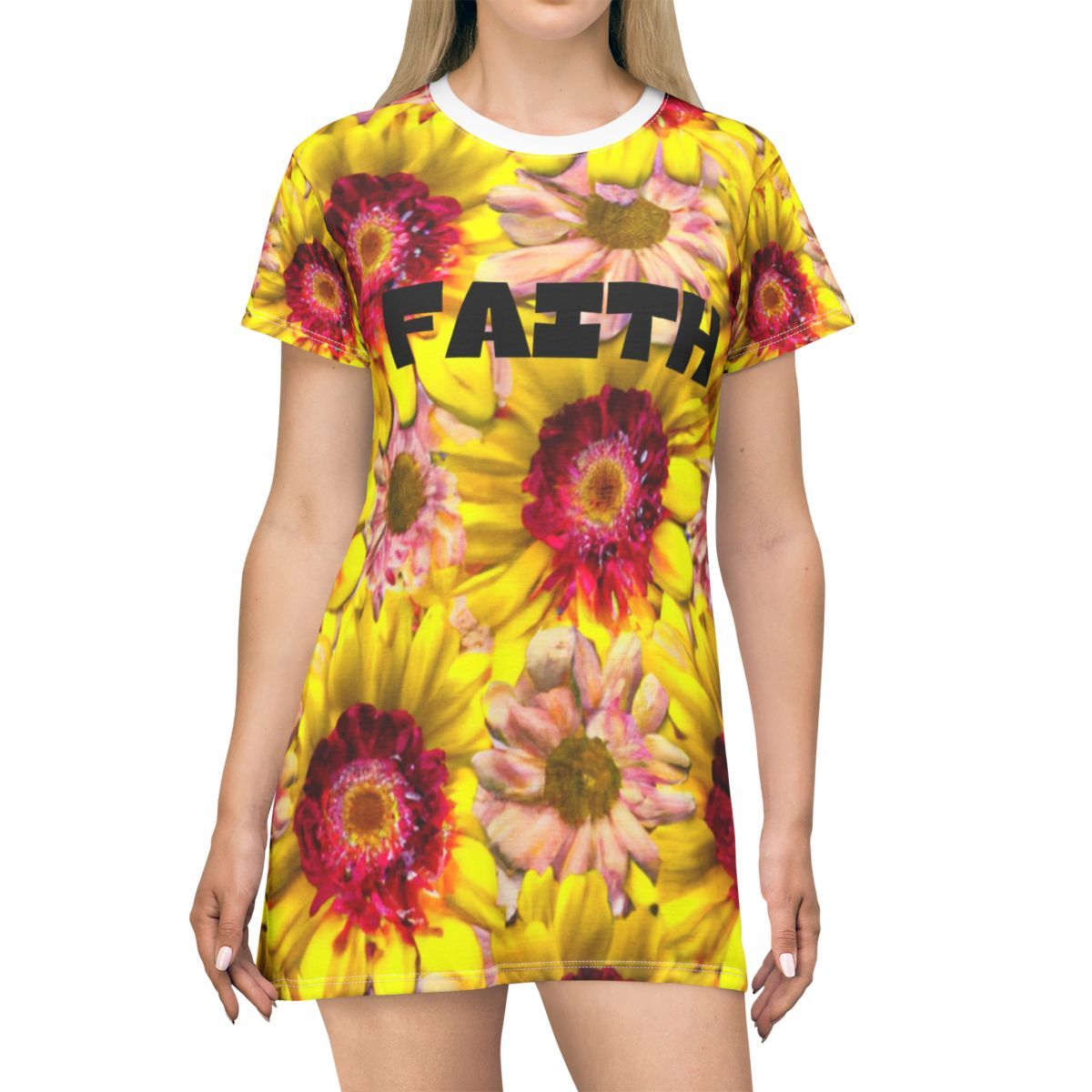 Faith  Womens  T-Shirt Dress (yellow)