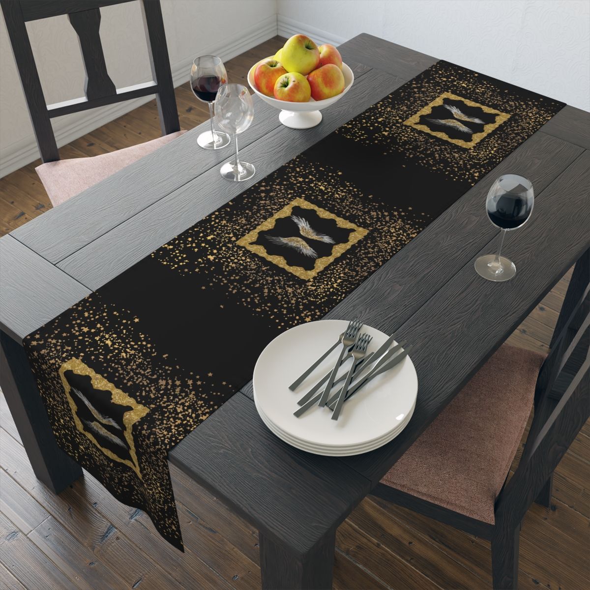 Golden Angel Table Runner (Black)