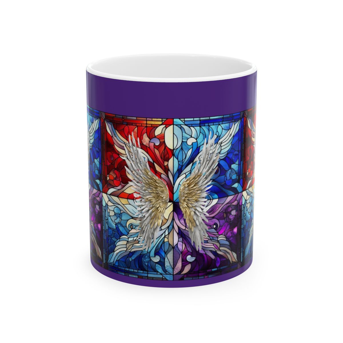 Temple Angel Ceramic Mug, (11oz, 15oz Purple)