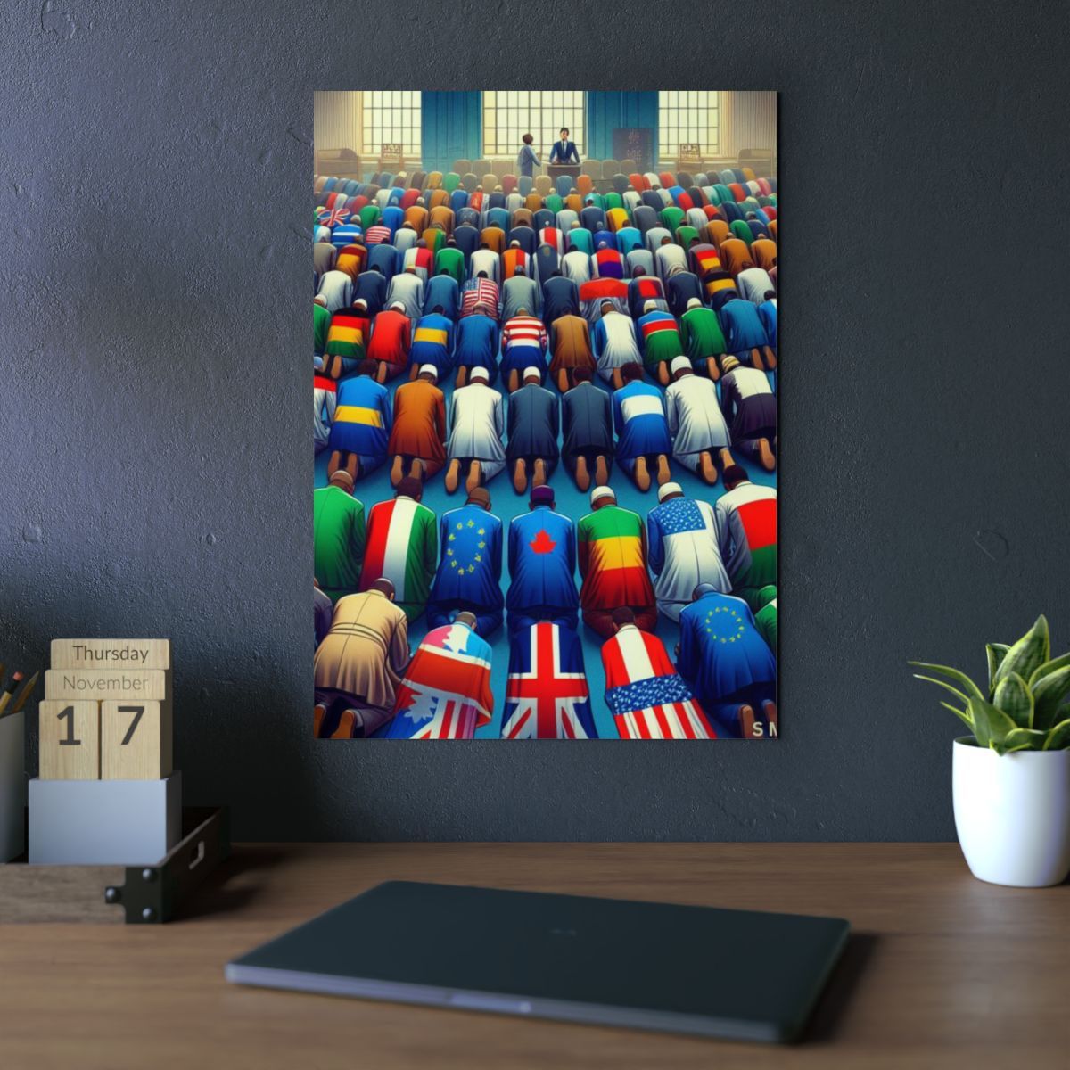 Men in Prayer 2 Aluminum Composite Panel