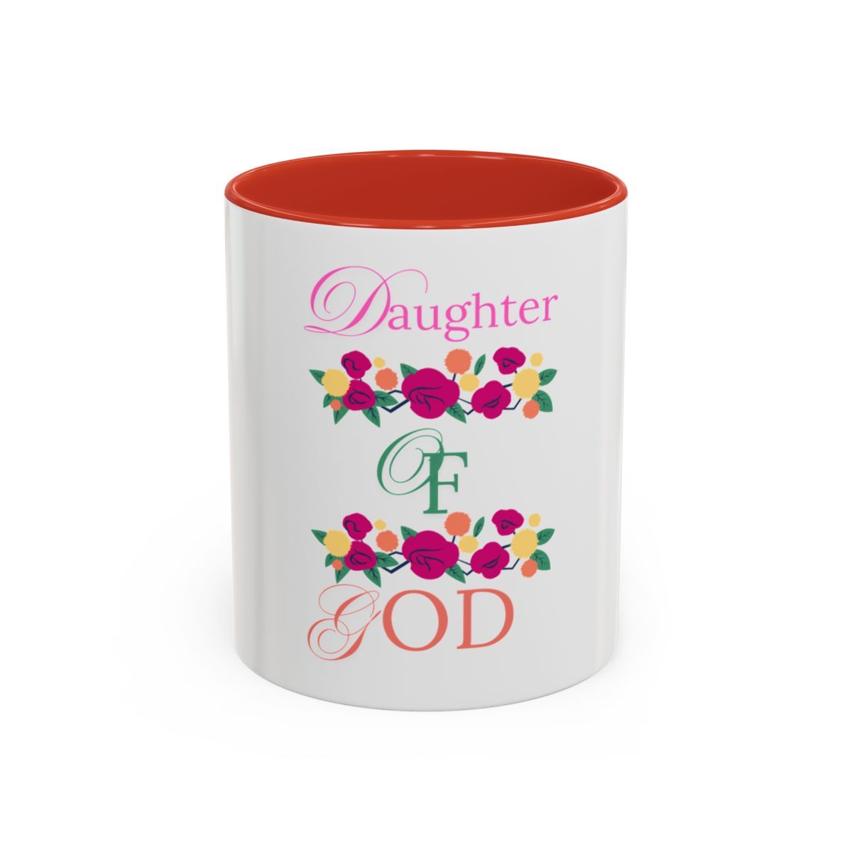 Daughter of God Accent Coffee Mug (11, 15oz)Red, Size: 11oz, Color: Red