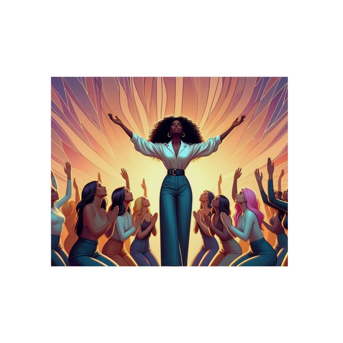 Praying Women Aluminum Composite Panel, Sizes: 19.7&quot; x 15.7&quot; (Horizontal)