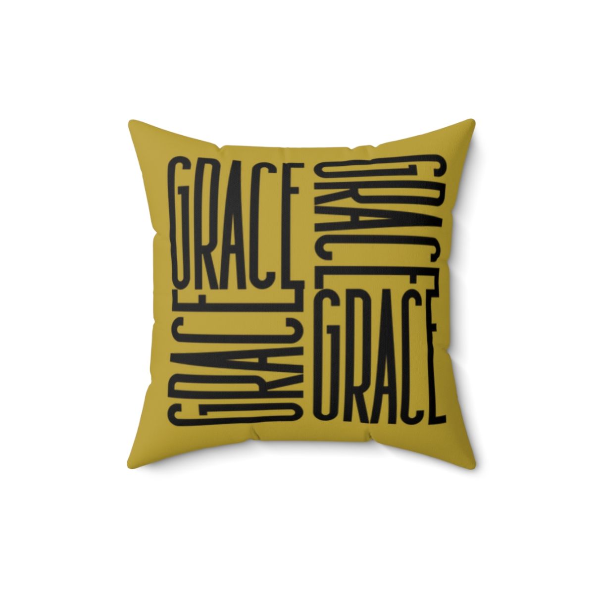 GRACE Spun Square Pillow Gold/Black, Sizes: 16&quot; × 16&quot;
