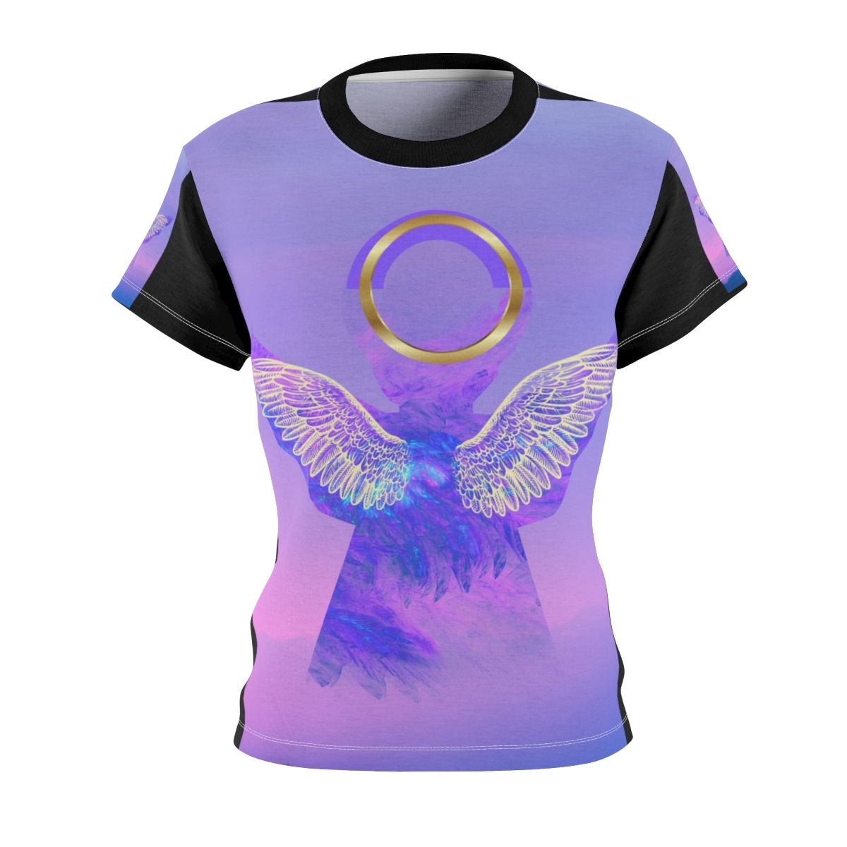 Women’s Abstract Angel Tee Purple, Fabric weight: 4 oz., Seam Colors: White stitching, Sizes (garments): XS