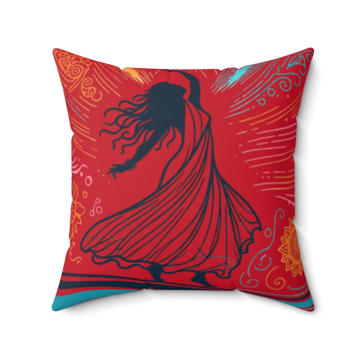 I Will Worship Spun Polyester Square Pillow Red, Sizes: 20&quot; × 20&quot;
