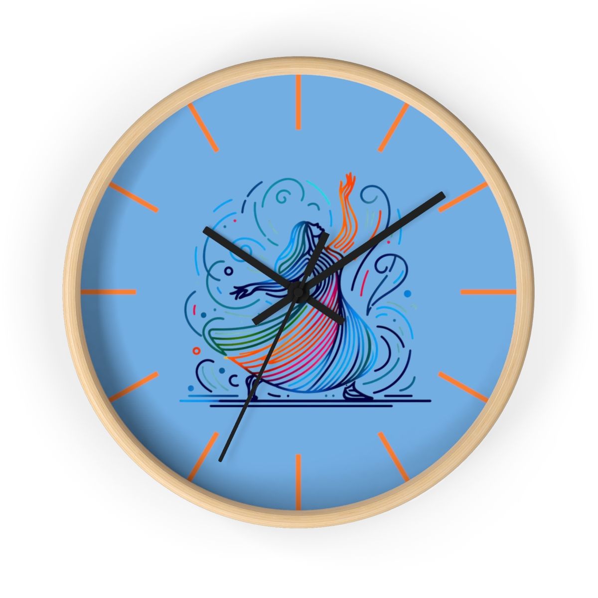 Copy of Wall Clock, Base colors: Wooden Base, Hand colors: Black, Size: 10&quot;