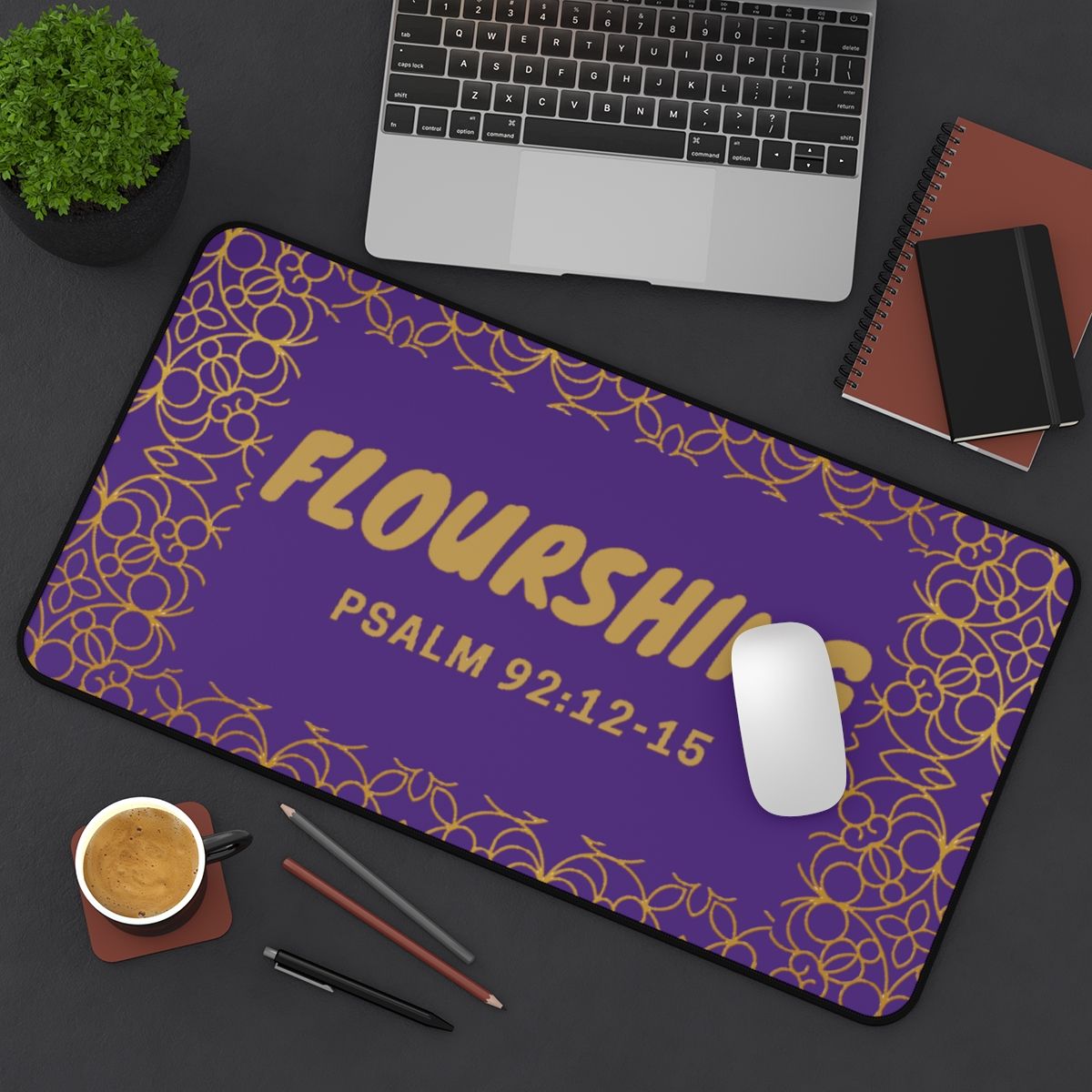 Flourishing Desk Mat, Size: 12&quot; × 22&quot;