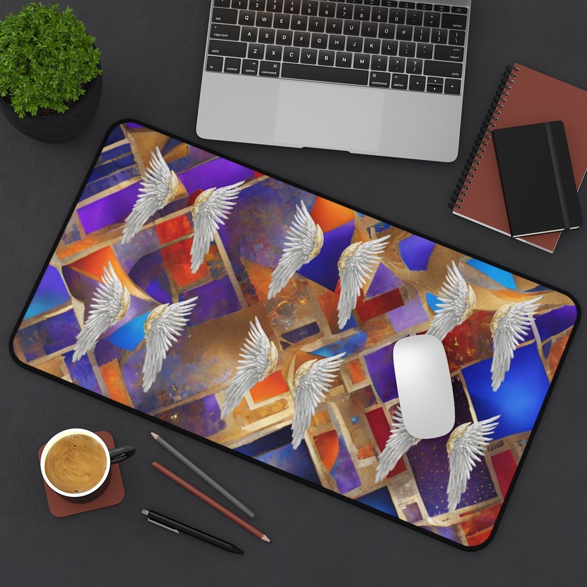 Angel Wings Desk Mat, Size: 12&quot; × 22&quot;