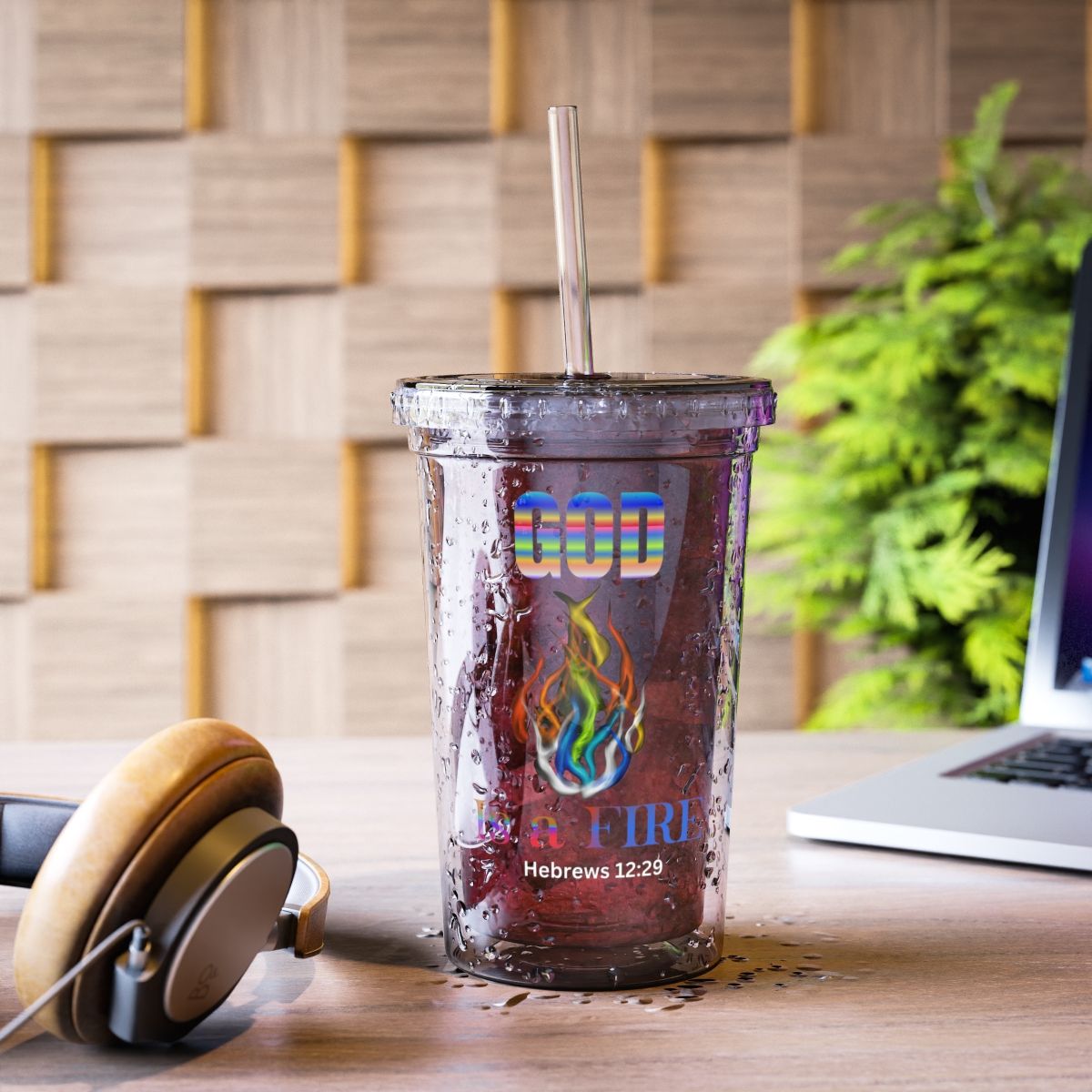 God is a Fire Acrylic Cup