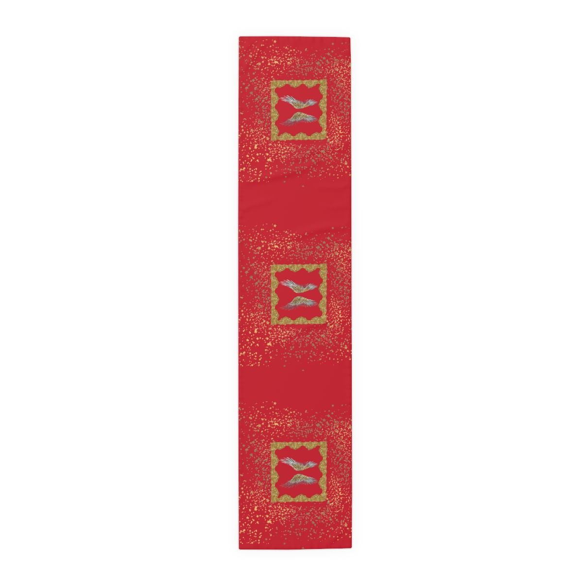 Golden Angel Table Runner (Red), Sizes: 16&quot; × 72&quot;, Material: Polyester