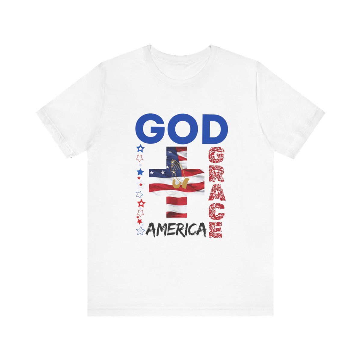 God Grace America Short Sleeve Tee, Colors: White, Sizes: XS