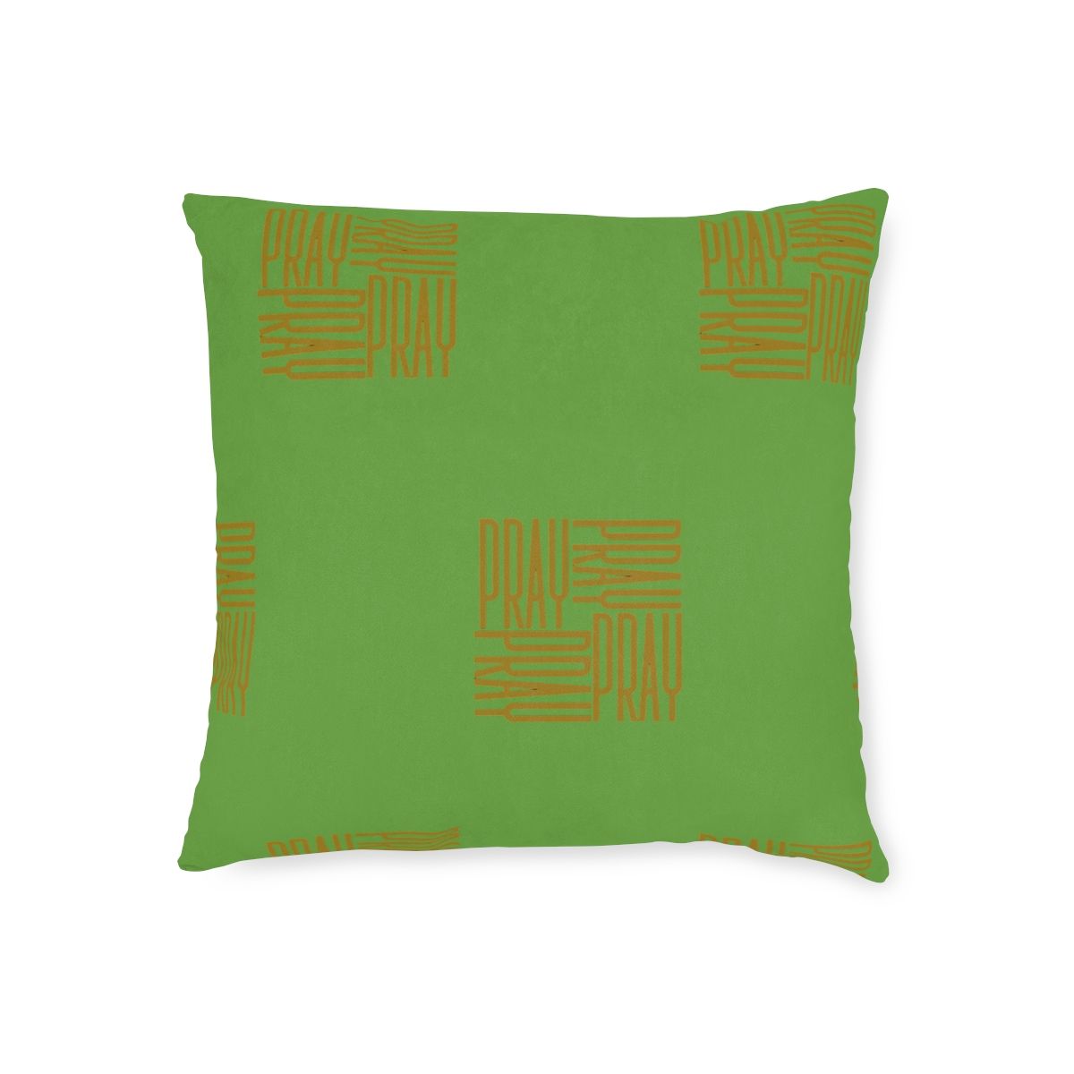 Pray(Repeated)Square Pillow Canvas (Light Green), Sizes: 18" × 18"
