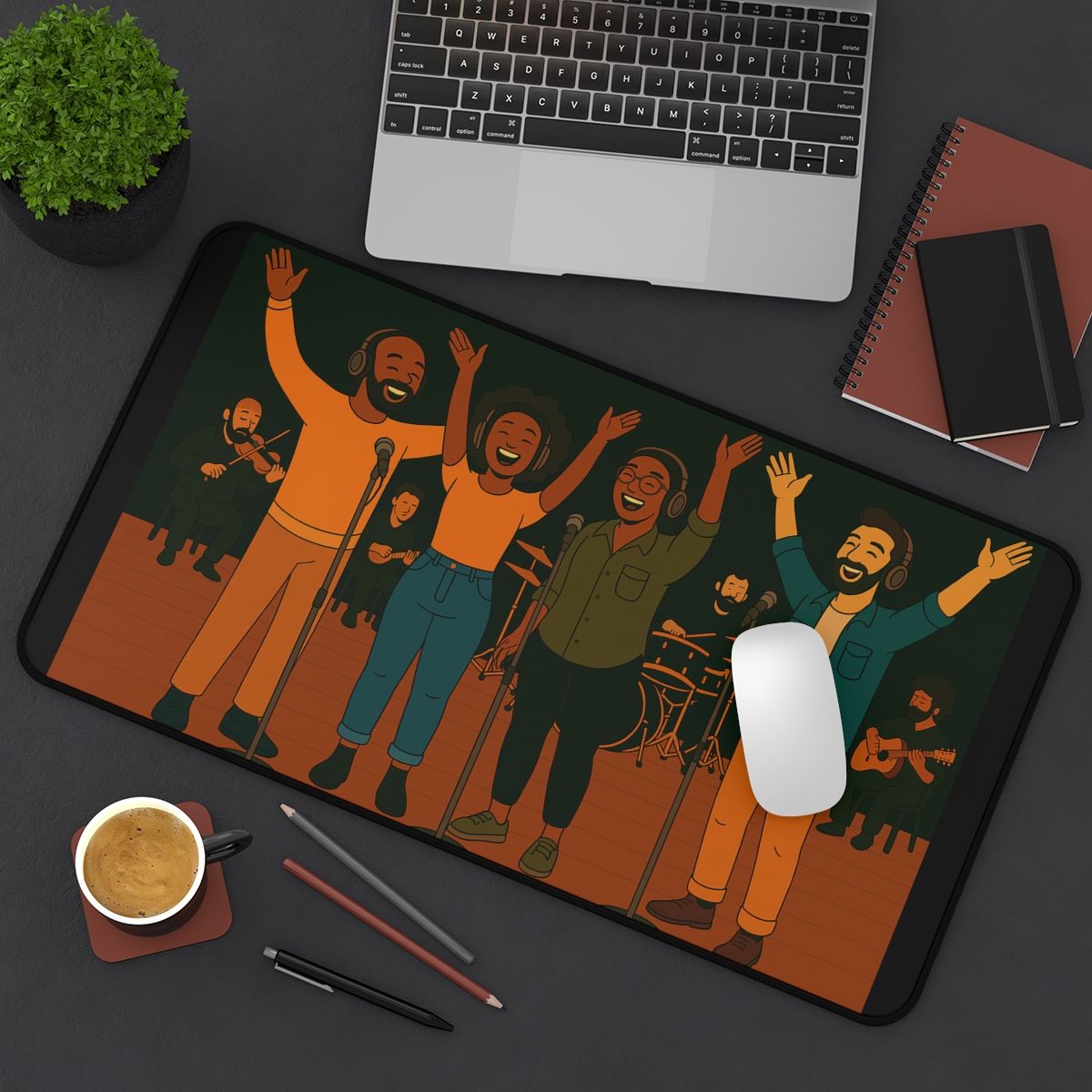 I will Sing #2 Desk Mat, Size: 12" × 22"