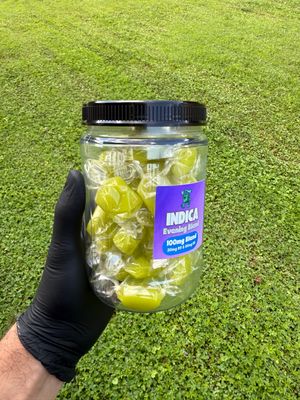 Green Apple Indica Evening Taffy - 35 Count Jar