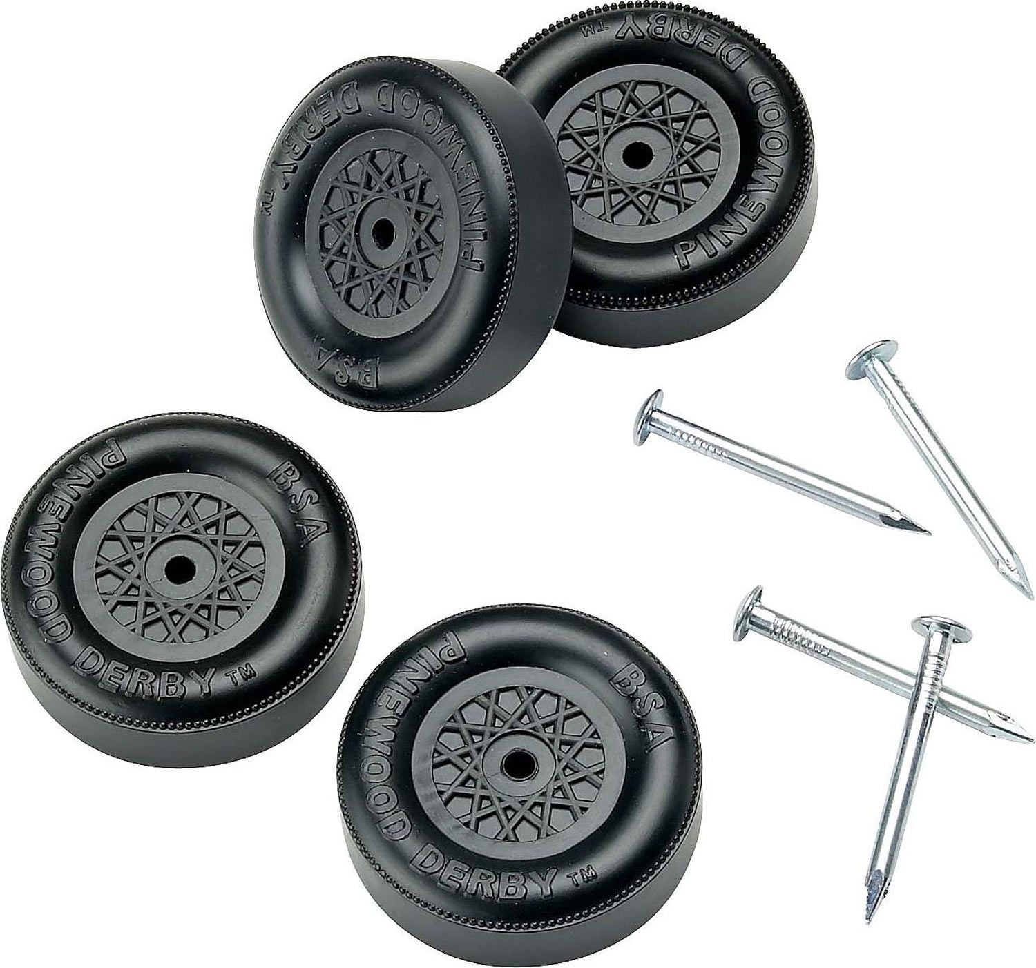 Pinewood Derby Black Wheels and Axles