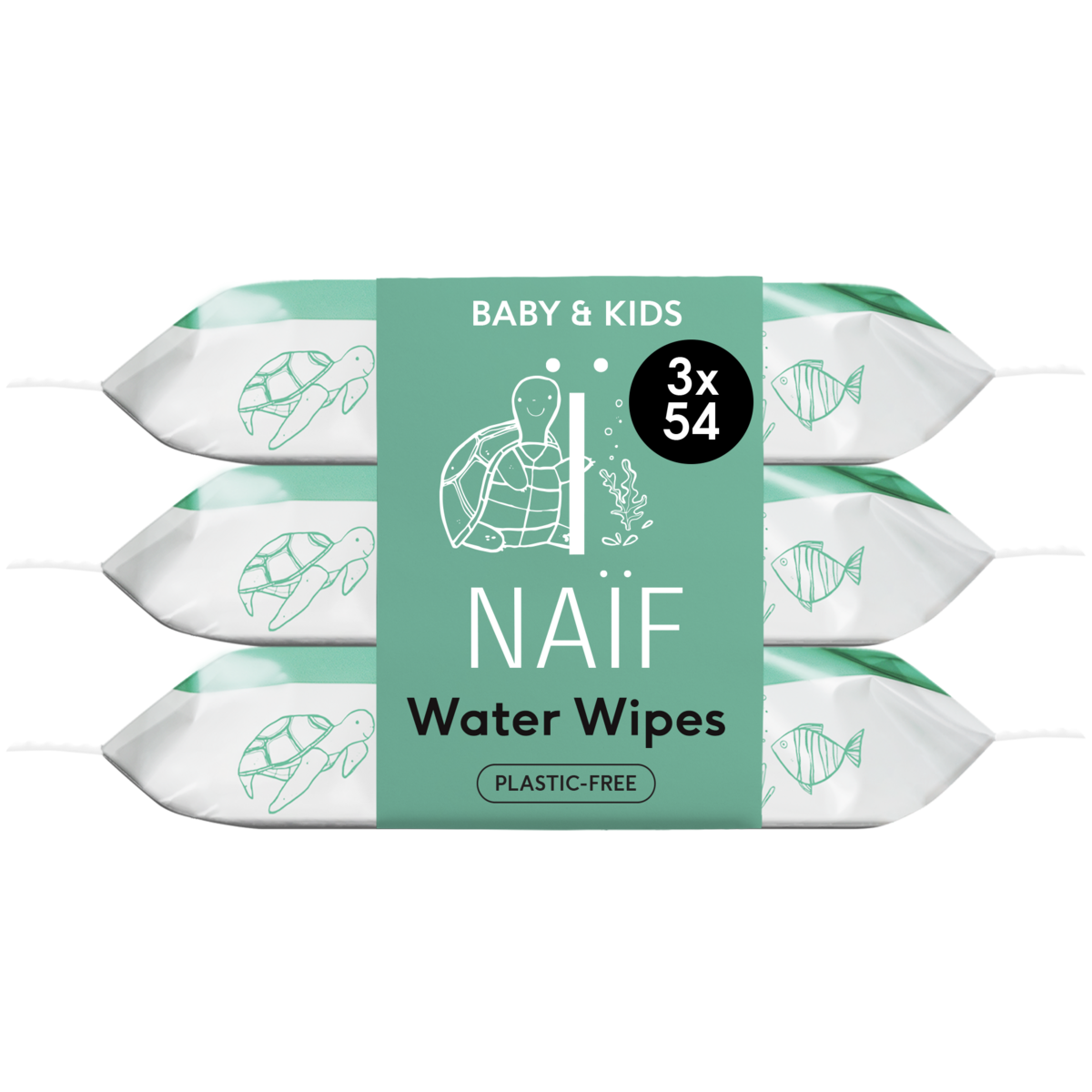 Naïf Plasticvrije Billendoekjes 3 pack