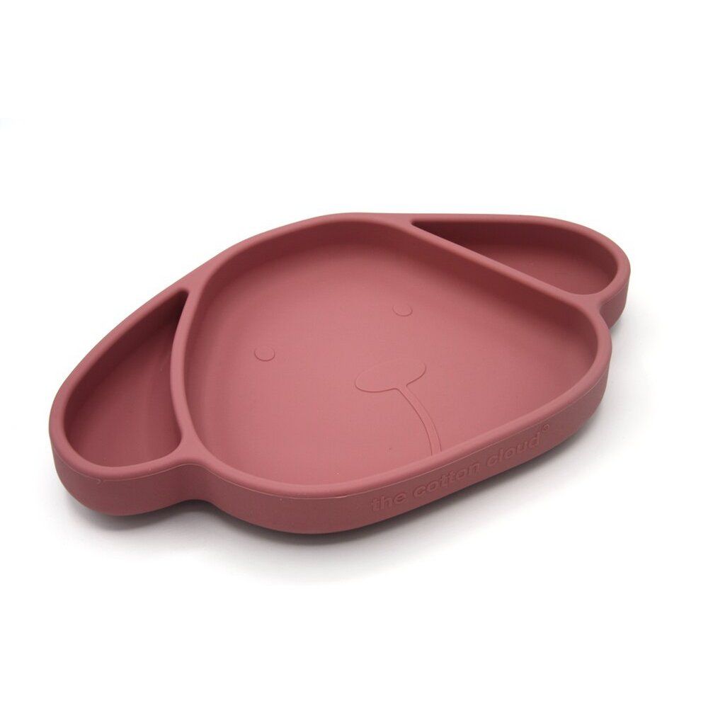 The Cotton Cloud Siliconen bordje met zuignap - Milo Wild Rose