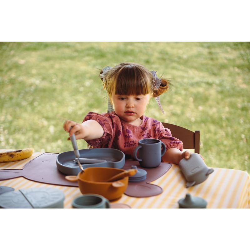 The Cotton Cloud Siliconen bordje met zuignap - Pippa Smokey Blue