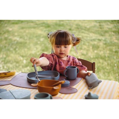 The Cotton Cloud Siliconen bordje met zuignap - Pippa Smokey Blue