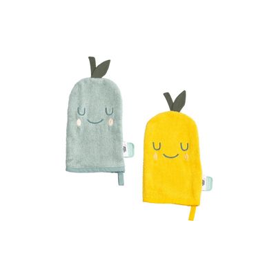 The Cotton Cloud Badstof babywashandjes 2-set - Citroenpeer