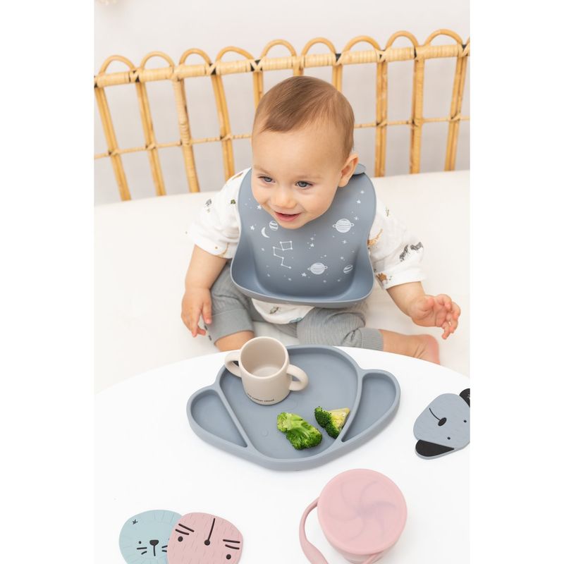The Cotton Cloud Siliconen bordje met zuignap - Milo Storm Grey
