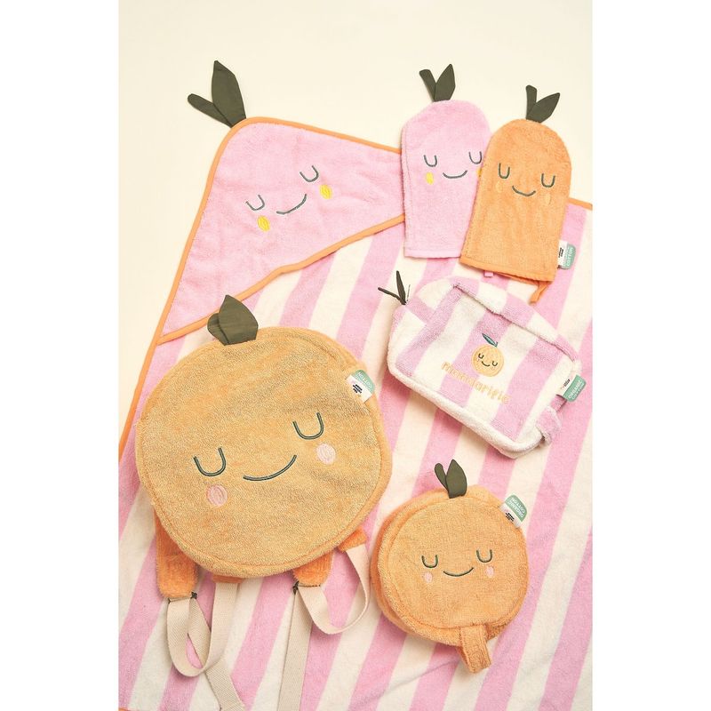 The Cotton Cloud Badstof handdoek met capuchon - Mandy Mandarine