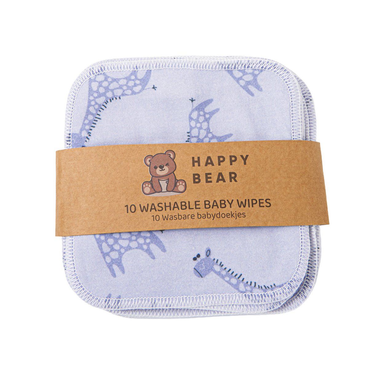 HappyBear Babydoekjes set 10 stuks | Blue Giraffe