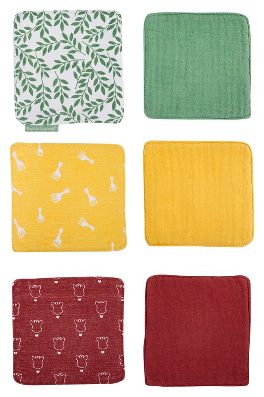 Sophie de giraf set met 6 wasbare doekjes