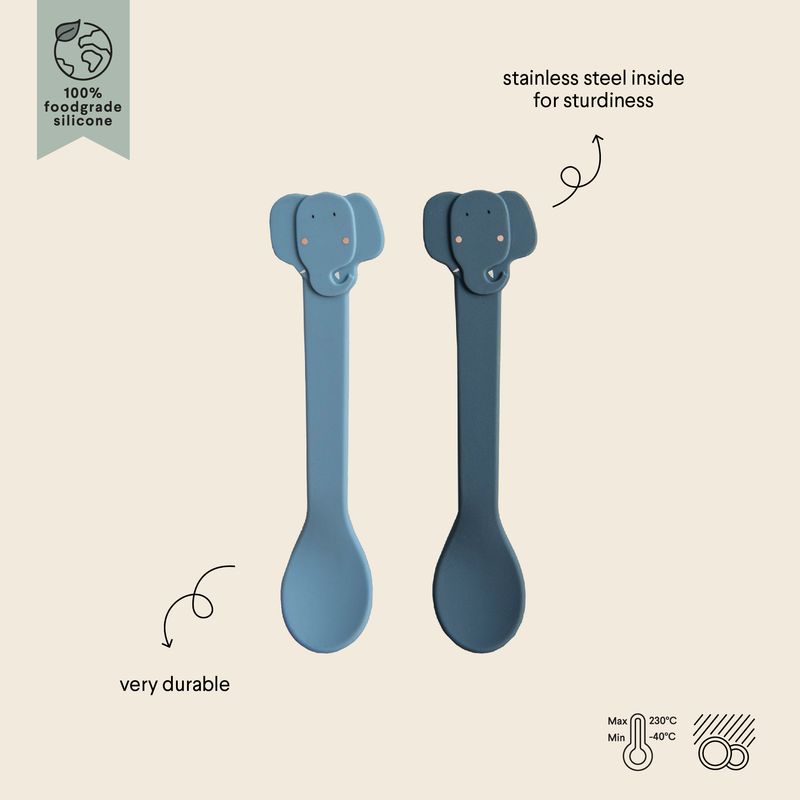 Siliconen lepel 2-pack - Mrs. Elephant