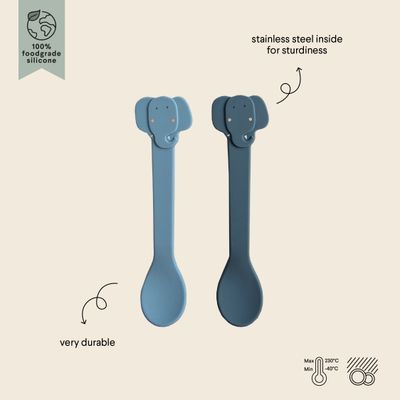 Siliconen lepel 2-pack - Mrs. Elephant