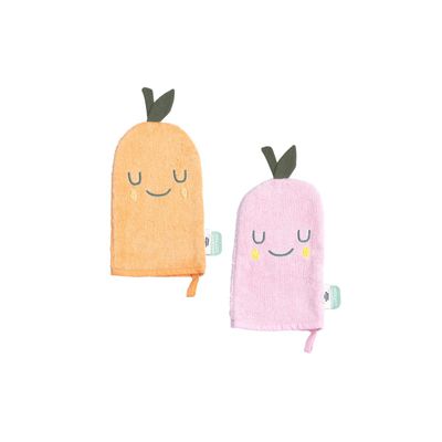 The Cotton Cloud Badstof babywashandjes 2-set - Mandarijn