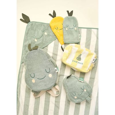 The Cotton Cloud Badstof babyhanddoek met capuchon - Pedro Pear