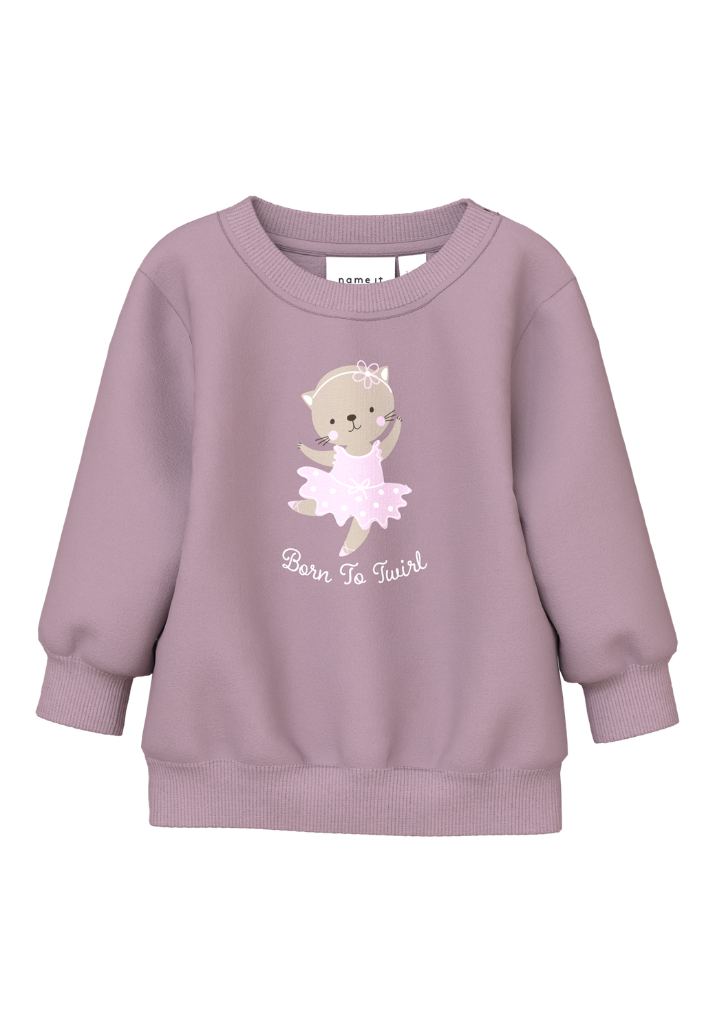 NAME IT Sweater met print - Elderberry Cat Ballerina