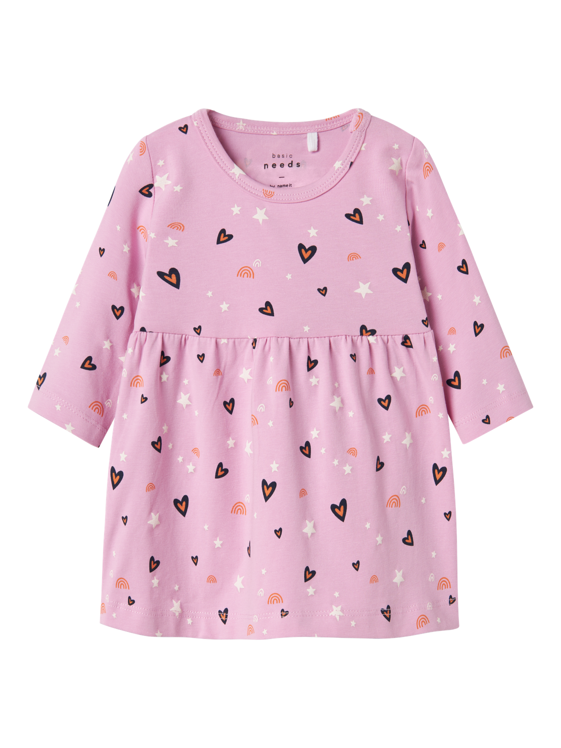NAME IT Lange mouwen jurk - Pastel Lavender Hearts