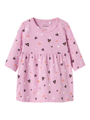 NAME IT Lange mouwen jurk - Pastel Lavender Hearts