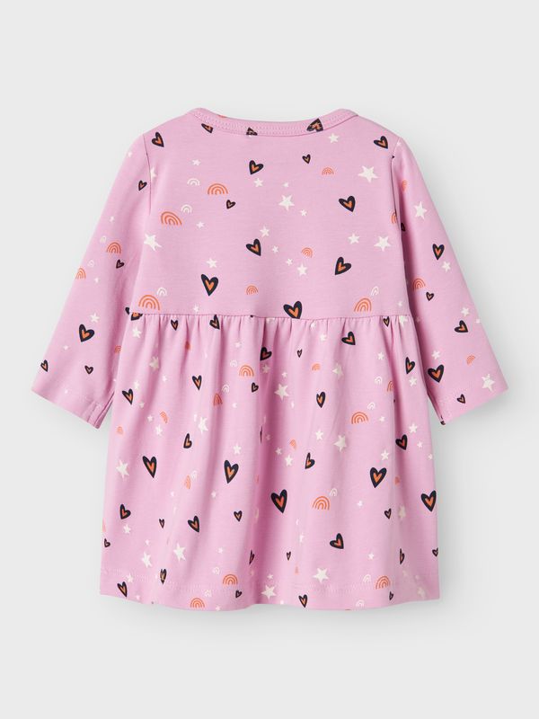 NAME IT Lange mouwen jurk - Pastel Lavender Hearts